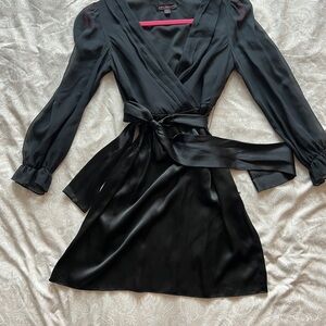 Vintage Betsey Johnson Elegant Black Wrap Dress